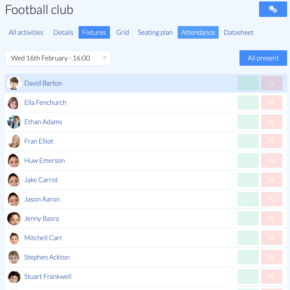 Online extra-curricular activities system - registration