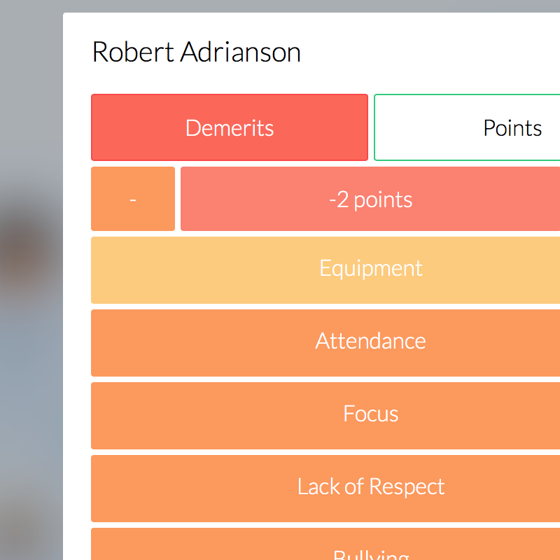 Online behaviour management system - demeriting students